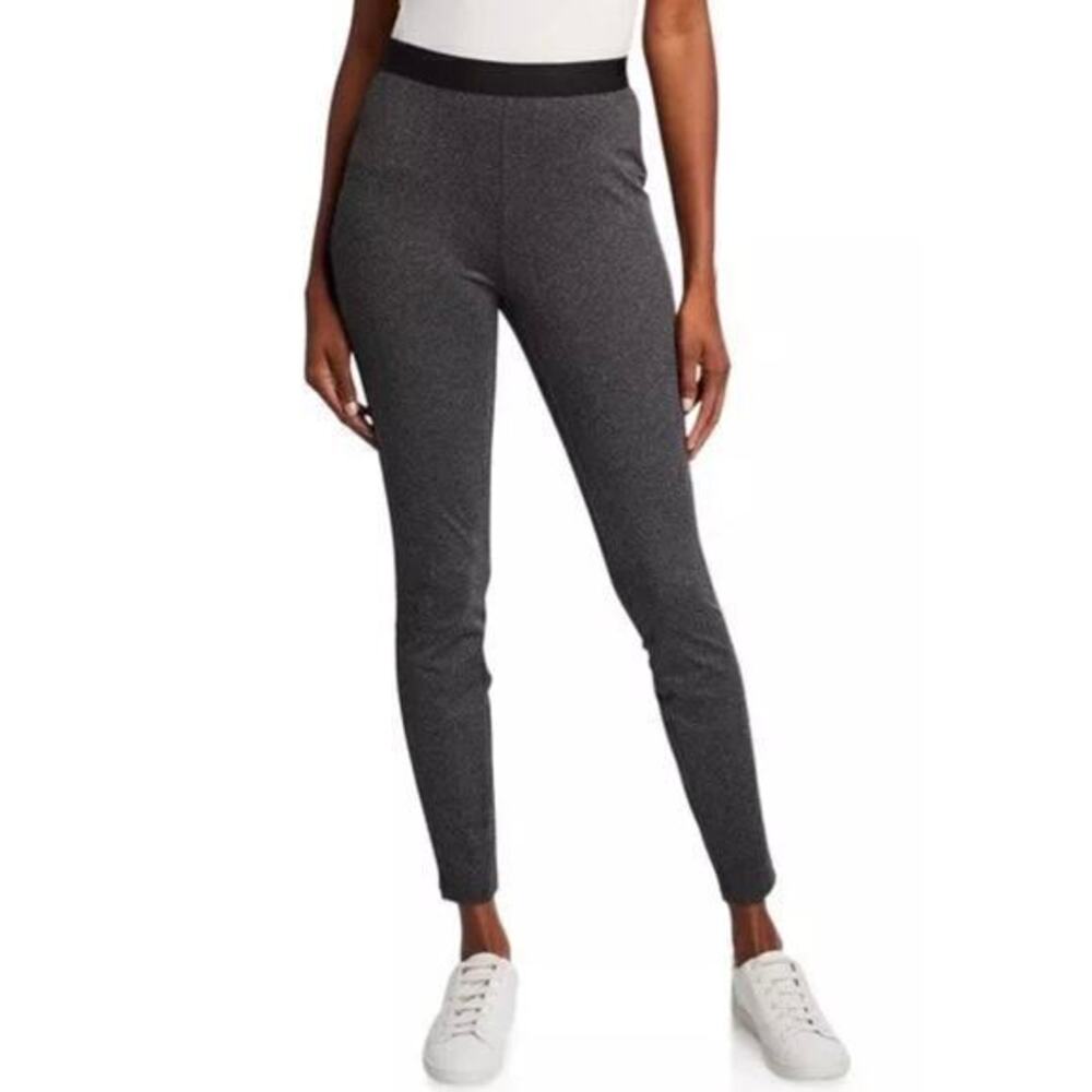 Eileen Fisher pull on stretch herringbone slim dress pants M